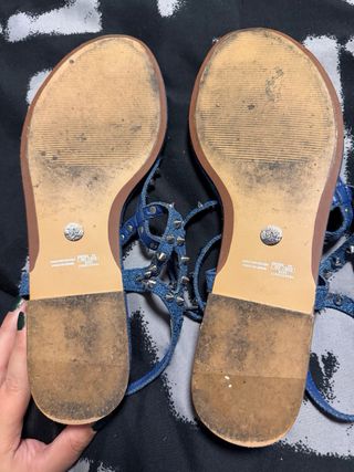 Sandalias Zara Denim Tachuelas Talla 40