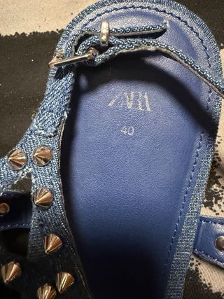 Sandalias Zara Denim Tachuelas Talla 40
