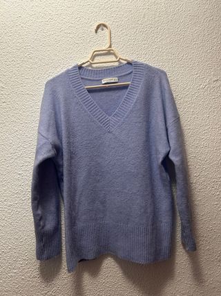 Jersey punto mujer cuello pico