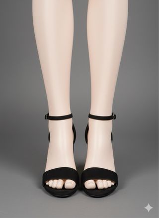 Scarpe nere aperte con tacco