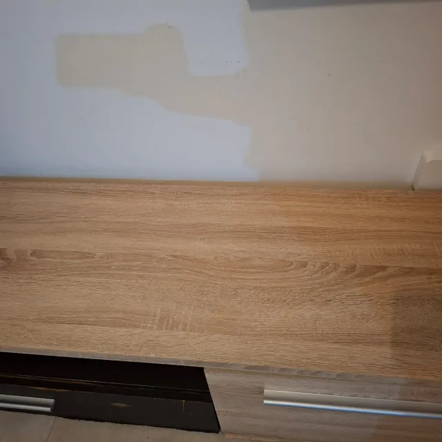 Mueble salón comedor con vitrina y luces LED