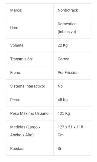 Bicicleta Spinning Nordictrack GX5.2