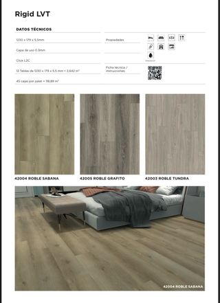 Suelo vinílico SPC Elemental Precio según modelo