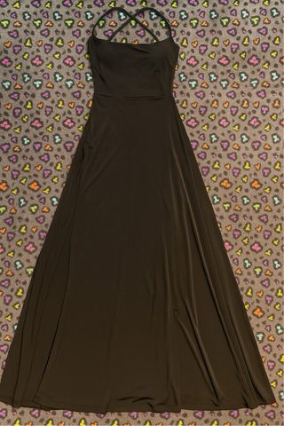 Abito lungo nero con spacco