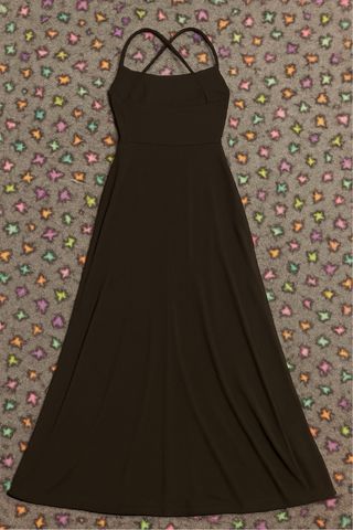 Abito lungo nero con spacco