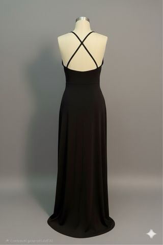 Abito lungo nero con spacco