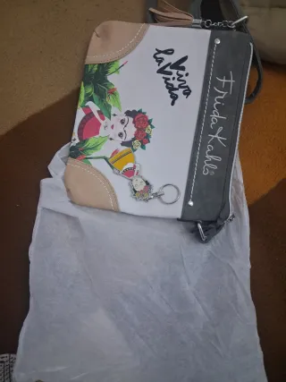 Bolso Frida Kahlo Beige y Blanco