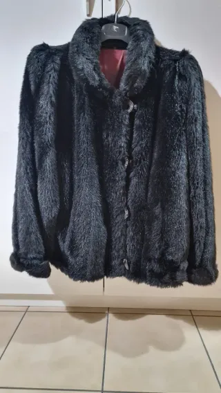 Pelliccia ecologica Visone nera