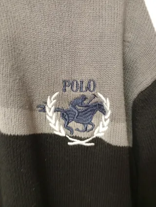 Jersey Polo Ralph Lauren cremallera gris/negro