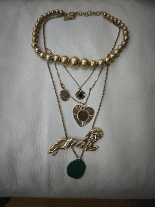 Collar Free People capas oro y verde