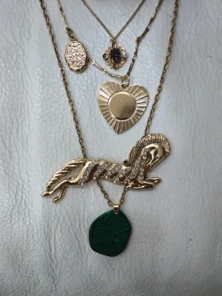 Collar Free People capas oro y verde