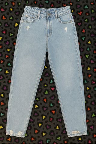 Jeans vita alta strappati azzurri