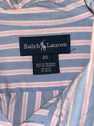 Camisa Ralph Lauren Rayas Azul y Rosa niño