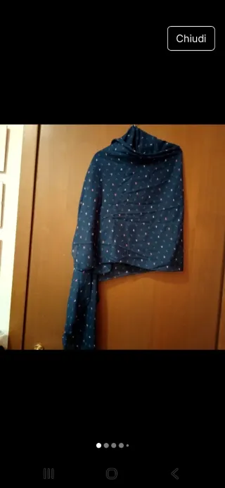 Sciarpa fantasia blu e rossa