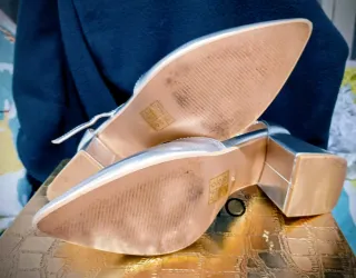 Zapatos Tulipano Plateados Talla 36 Mujer