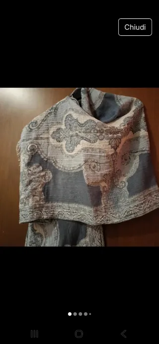 Sciarpa Saldarini beige e grigio