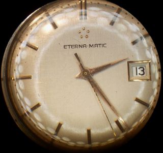 Reloj Eterna-Matic de oro de ley