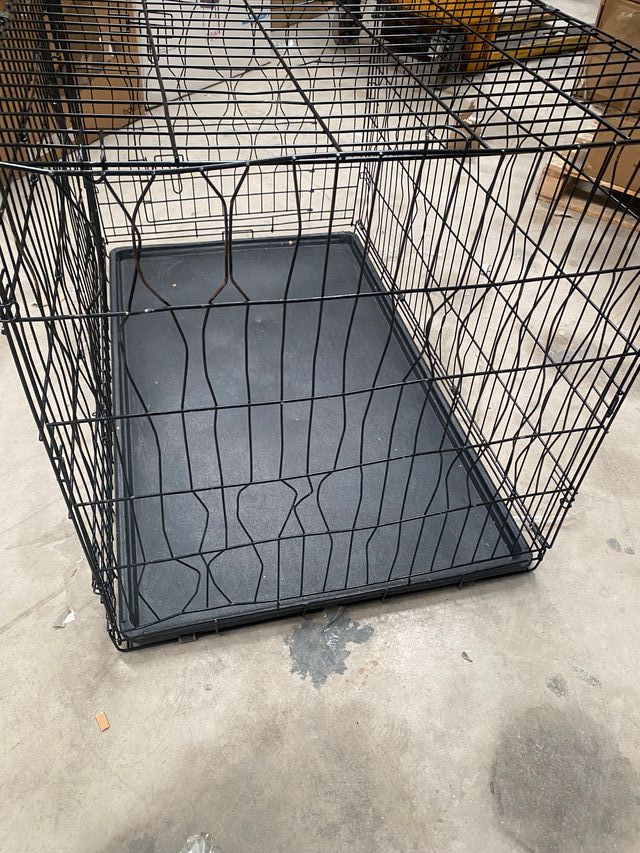 Gabbia pieghevole per cani a 2 porte nera