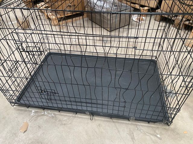 Gabbia pieghevole per cani a 2 porte nera