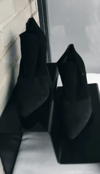 Botines Zara Tacón Aguja Negro 38