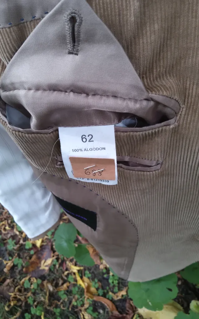 Chaqueta de pana caballero beige