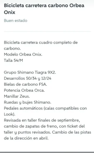 Bicicleta Orbea Onix Carbono Carrera