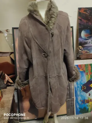 Cappotto in vera pelle scamosciata