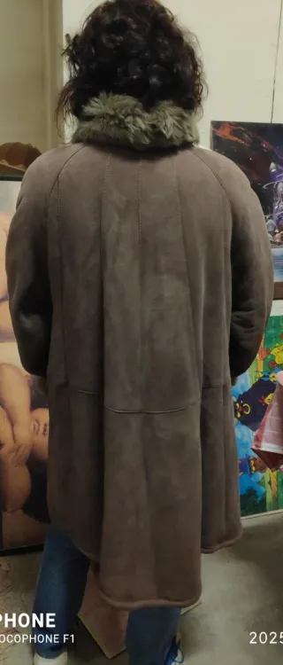 Cappotto in vera pelle scamosciata