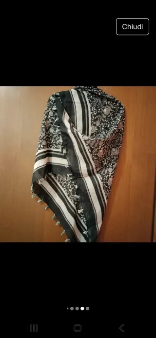 Sciarpa Zuiki fantasia bianco e nero