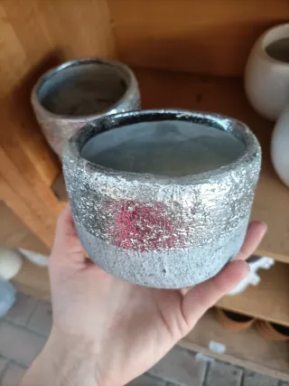 Vaso Terracotta Argento Diametro 12cm