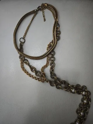 Collar largo Free People dorado y plateado