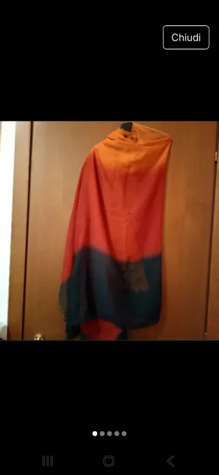 Sciarpa Conbipel sfumata arancione/blu