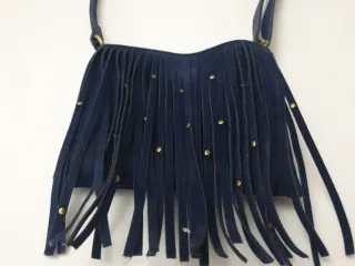 Bolso niña flecos azul