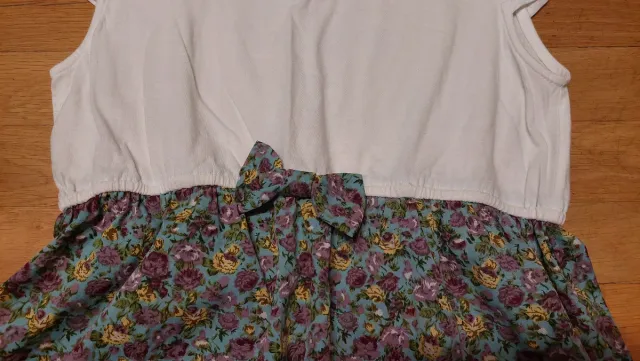 Vestito a camicia con fiori bianco