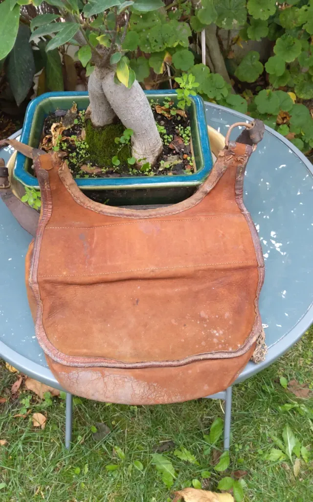 Bolsa de caza vintage de cuero