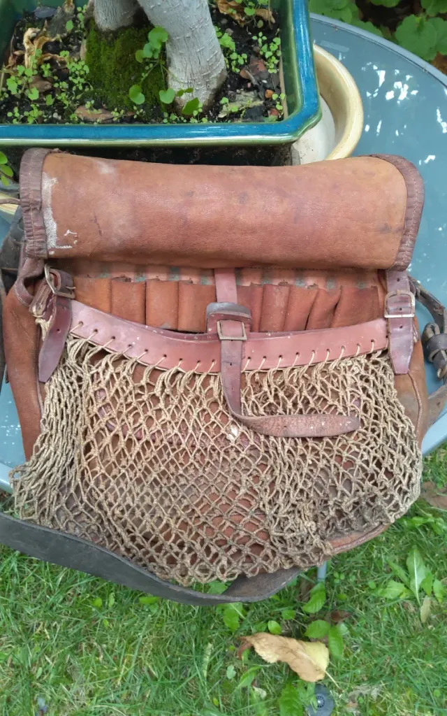 Bolsa de caza vintage de cuero