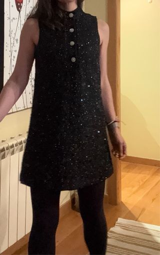 Vestido fiesta lentejuelas negro