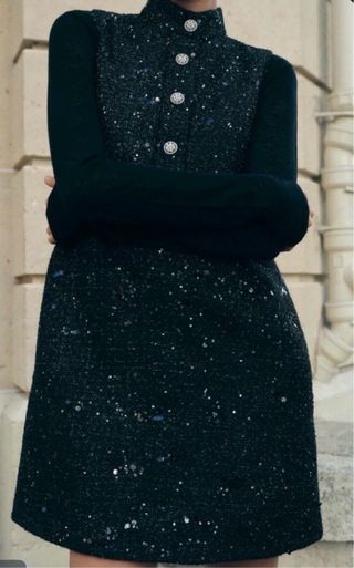 Vestido fiesta lentejuelas negro