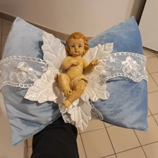 Cuscino decorativo angelo blu