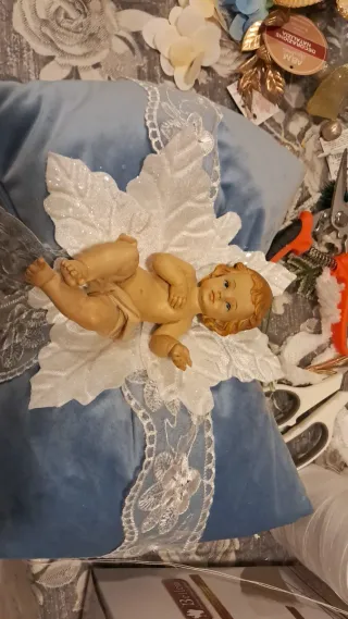 Cuscino decorativo angelo blu