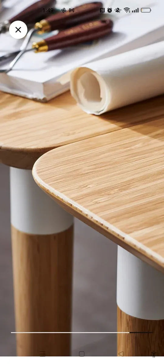 Pata de mesa de bambú y madera