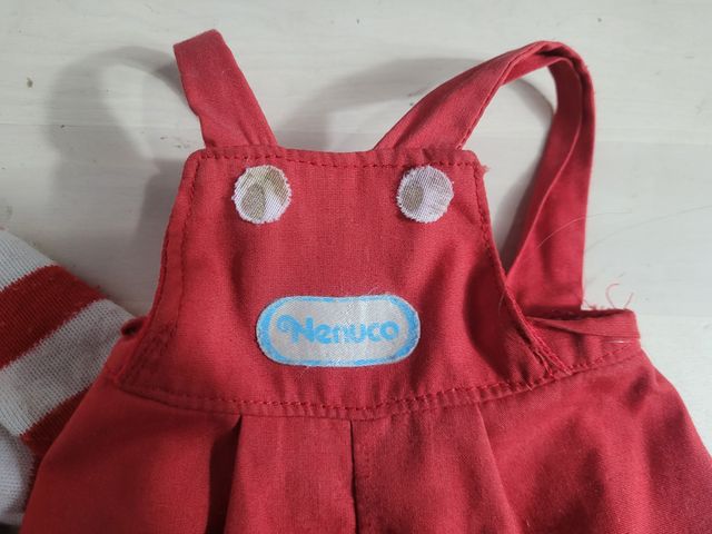 conjunto muñeco nenuco años 80 peto rojo camiseta