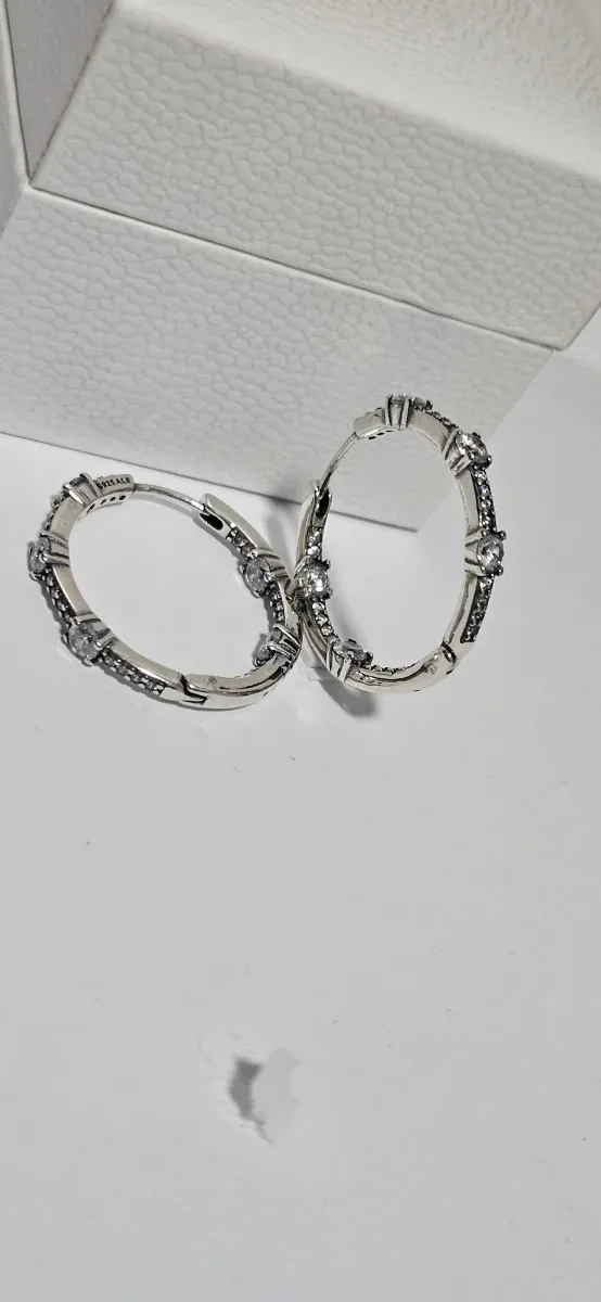 Pendientes Aro Circonita Plata