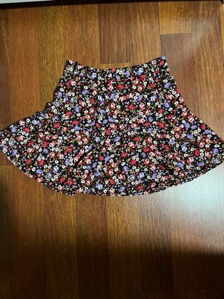 Falda estampada flores mujer