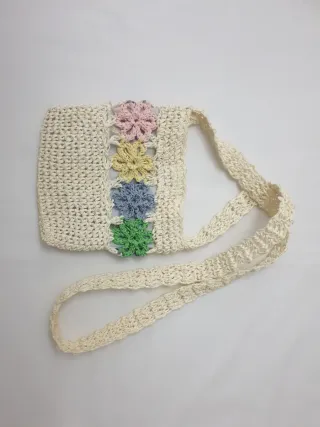 Bolso pequeño niña ganchillo flores