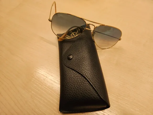 Gafas de sol Ray-Ban Aviator doradas/verdes