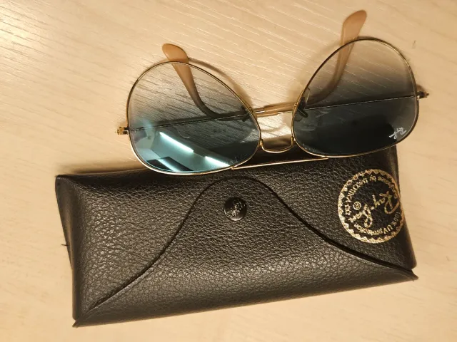 Gafas de sol Ray-Ban Aviator doradas/verdes