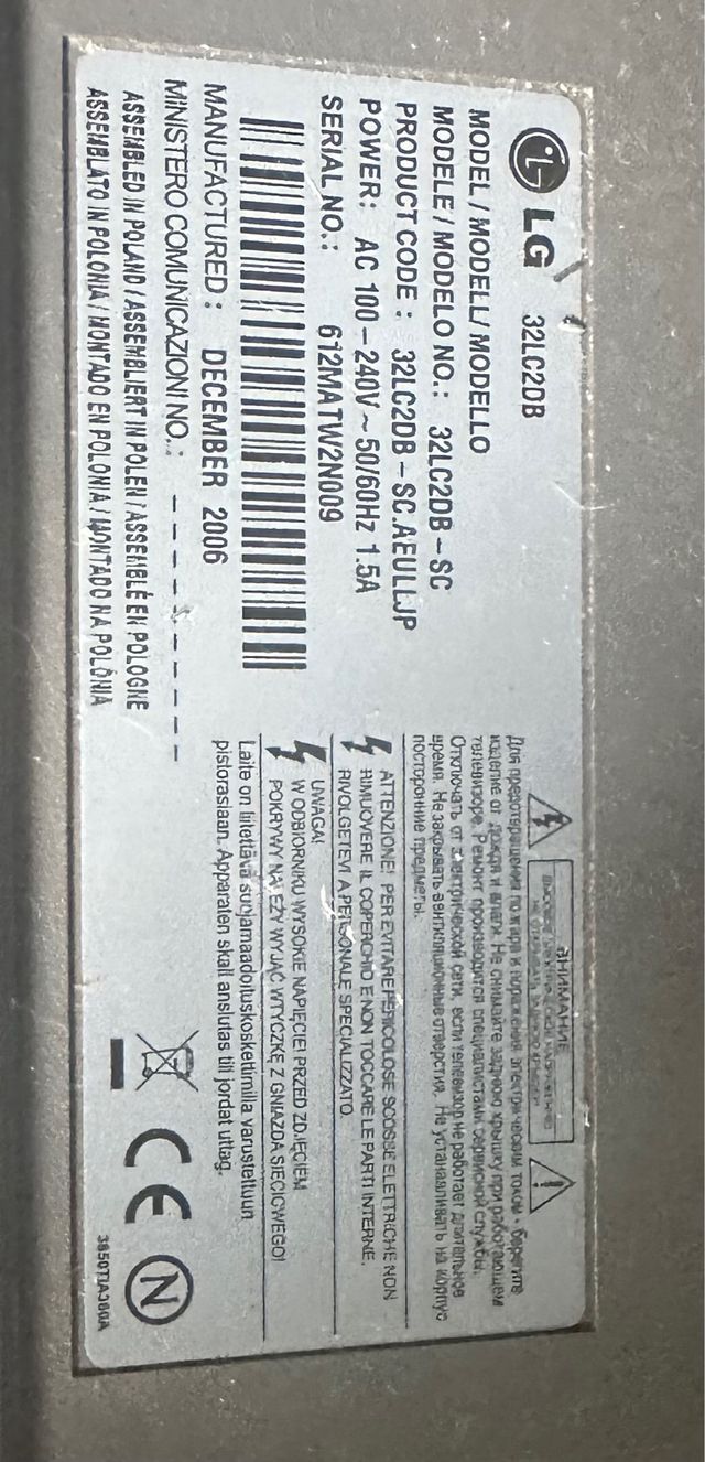 TV LG 32 pulgadas 32LC2DB