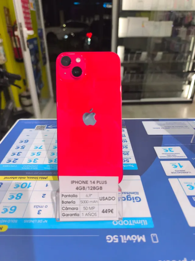 iPhone 14 Plus 128GB Rojo Usado 1 Año Garantía