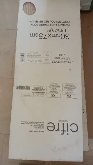 Azulejo Cifre 30x75cm Pasta Blanca Rectificado